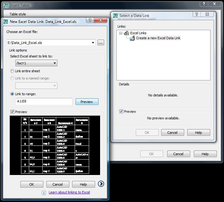 AutoCAD 2008 - Excel